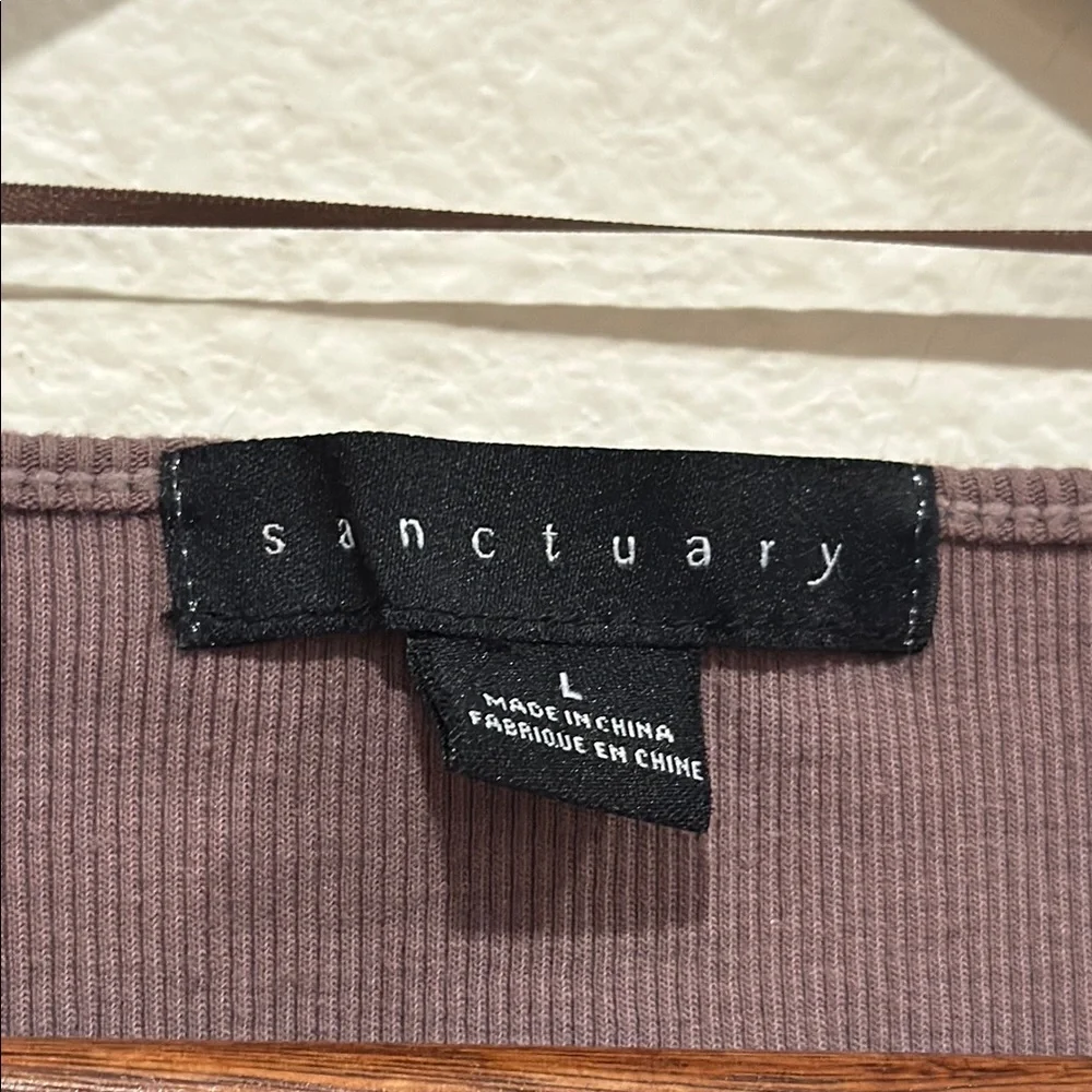 Sanctuary Purple Puff Sleeve Fitted Blouse - Picture 2 of 6